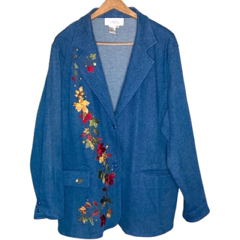 Diane Essentials | Vintage Embroidered Denim Jacket 2X